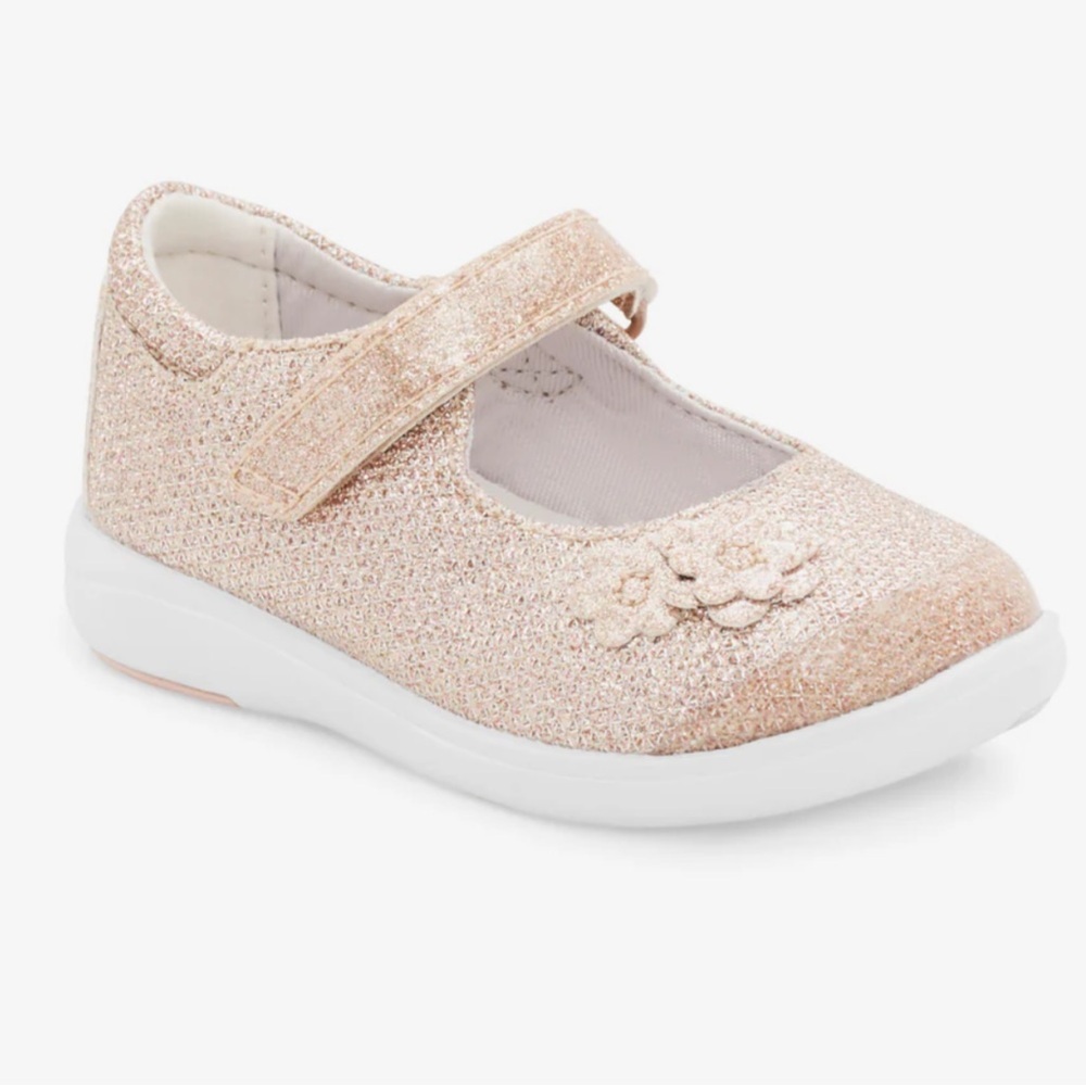 Stride Rite Rose Gold Holly-adapt Mary Jane Shoes Flats Girls Size 2XW NEW